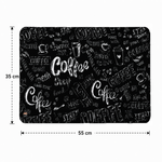 Kitchen Dish Drying Mat | Black Coffee Typography Print | 35x55 cm