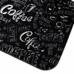 Kitchen Dish Drying Mat | Black Coffee Typography Print | 35x55 cm