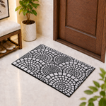 Rubber Door Mat Mosaic Textured ( 45x75 cm Silver )