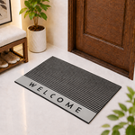 Rubber Door Mat Welcome Textured ( 45x75 cm Silver )