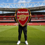 Arsenal Wool Tufted Floor Mat  (81x72 cm, Red Gold White Black )