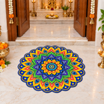 3D Rangoli Mats ( 56x59 cm, Multi )