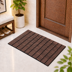 Rubber Door Mat Linear Textured ( 45x75 cm Brown )