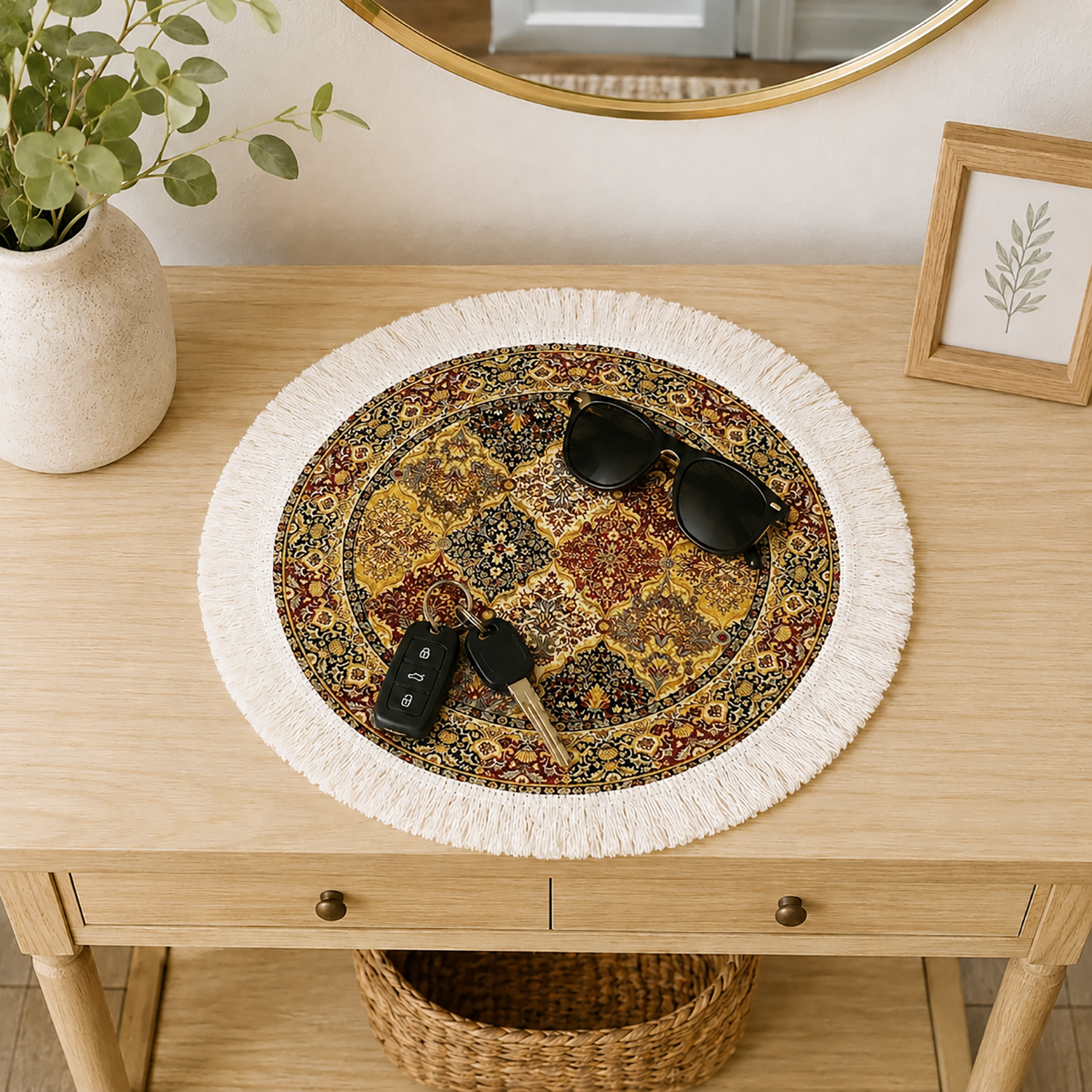 Sapphire Medallion Dining Table Mats ( 36x36cm, Multicolor, Set Of 2 )
