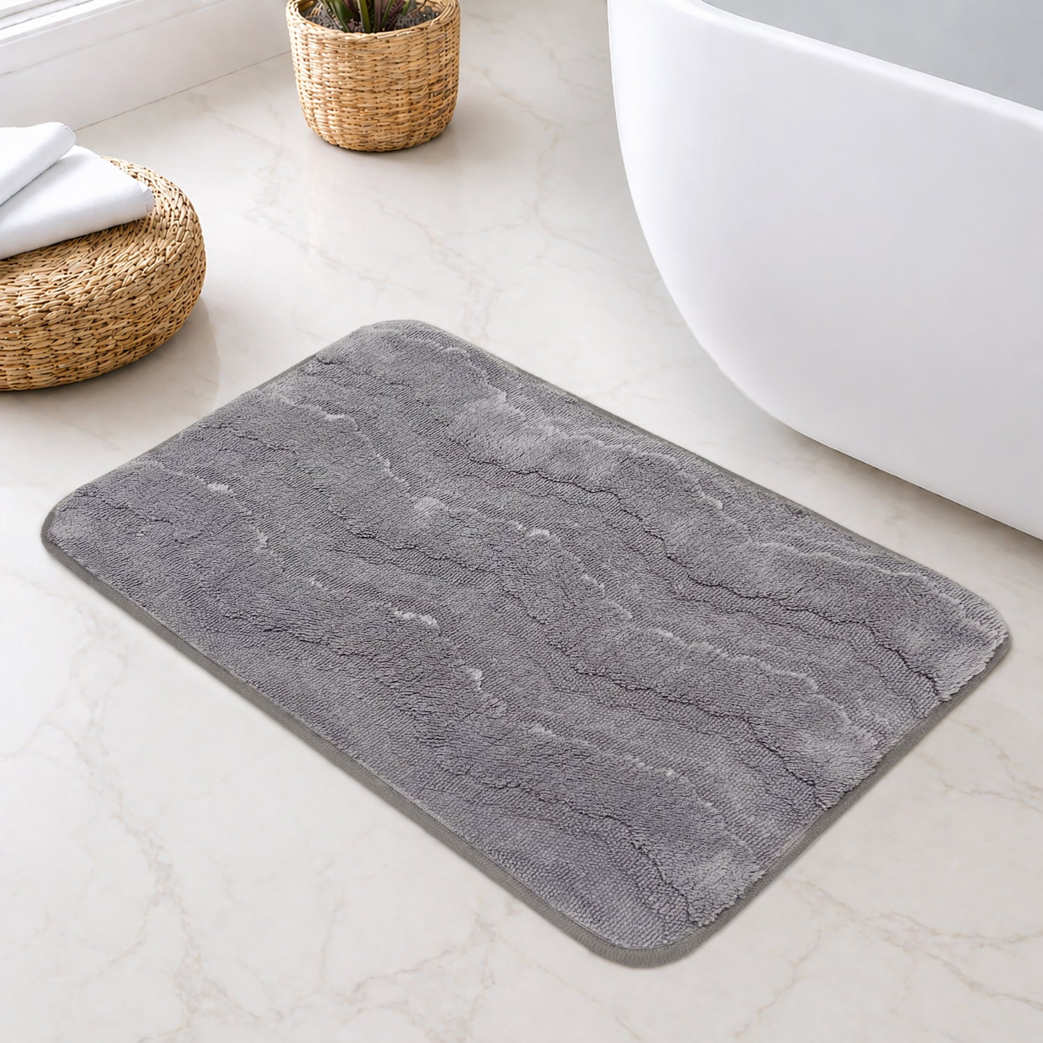 Moscow ZigZag Wave Microfiber Bath  (38x58cm Grey)