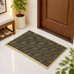 Rubber Door Mat Geometric Textured ( 45x75 cm Golden )