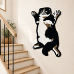Cat-Shaped Tufted Wool Rug Premium Unique Floor Mat for Living Room Bedroom & Wall Decor (99x66 cm, Black )
