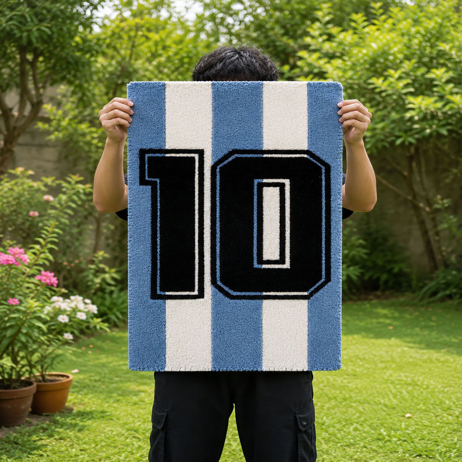 Messi 10 Wool Tufted Floor And Wall Carpet 75x45 Cm