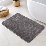 Bahrain Intersect Microfiber Bath Mat (40x58cm Multi Grey)