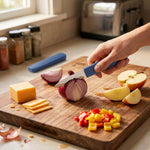 Knife For Kitchen Use Smooth Plastic With Stainless Steel ( Dark Blue 21.2.5 cm )