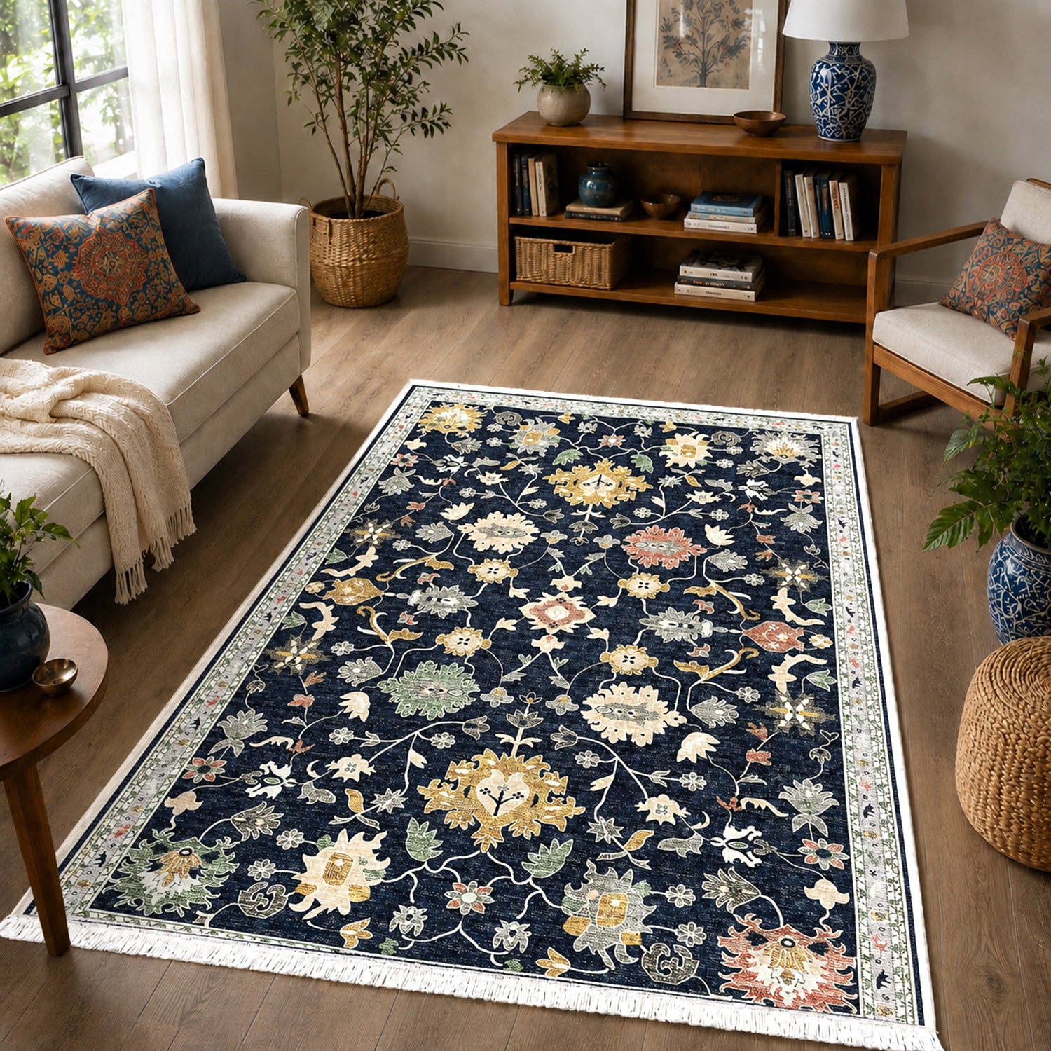 Riyasat Printed Carpet For Home And Office ( 3x5 ft, Midnight Floor )