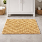 Bahrain Intersect Microfiber Bath Mat (40x58cm Gold)