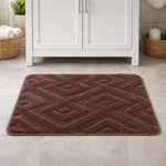 Bahrain Intersect Microfiber Bath Mat (40x58cm Wine)