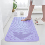 PVC Shower Mat for Bathroom Floor ( 35x70 cm, Purple )
