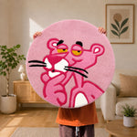 Premium Wool Tufted Rug Cartoon Character Unique Design Floor Mat For Kids Room Bedroom Home Decor High Warmth All Season (61x61 cm, Pink, Pack of 1)