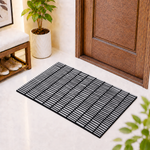 Rubber Door Mat Linear Textured ( 45x75 cm Silver )