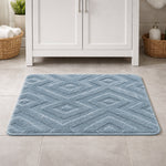 Bahrain Intersect Microfiber Bath Mat (40x58cm Blue)