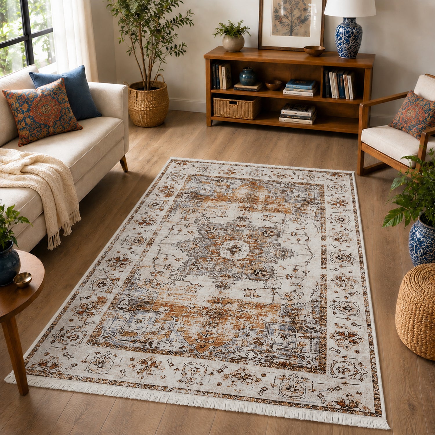 Riyasat Printed Carpet For Home And Office ( 3x5 ft, Rustic heritage )