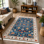 Riyasat Printed Carpet For Home And Office ( 3x5 ft, Royal Blue )