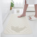 PVC Shower Mat for Bathroom Floor ( 35x70 cm, Cream)