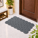 Rubber Door Mat Weave Textured ( 45x75 cm Silver )