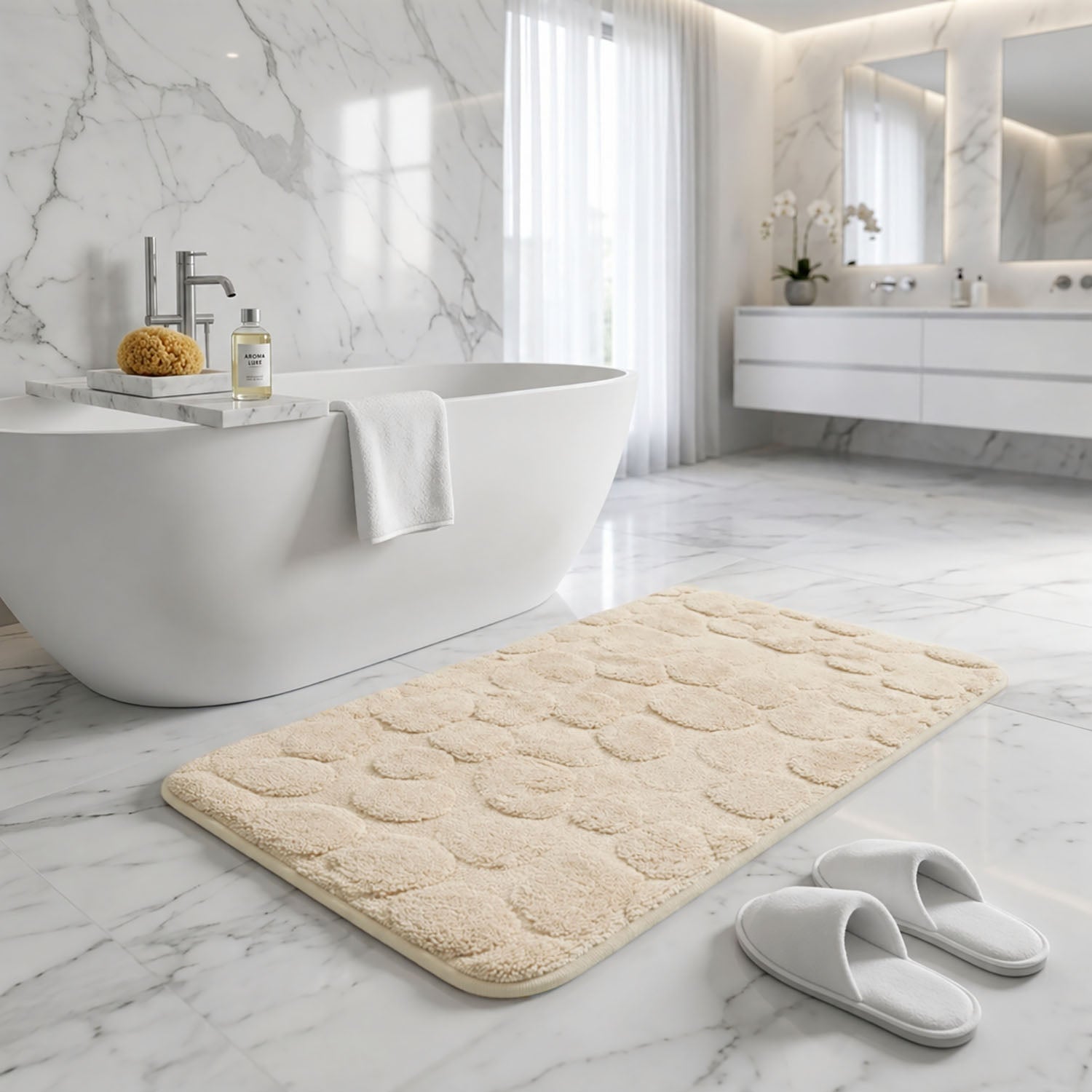 Moscow Stone Microfiber Bath Mat (38x58cm Gold)