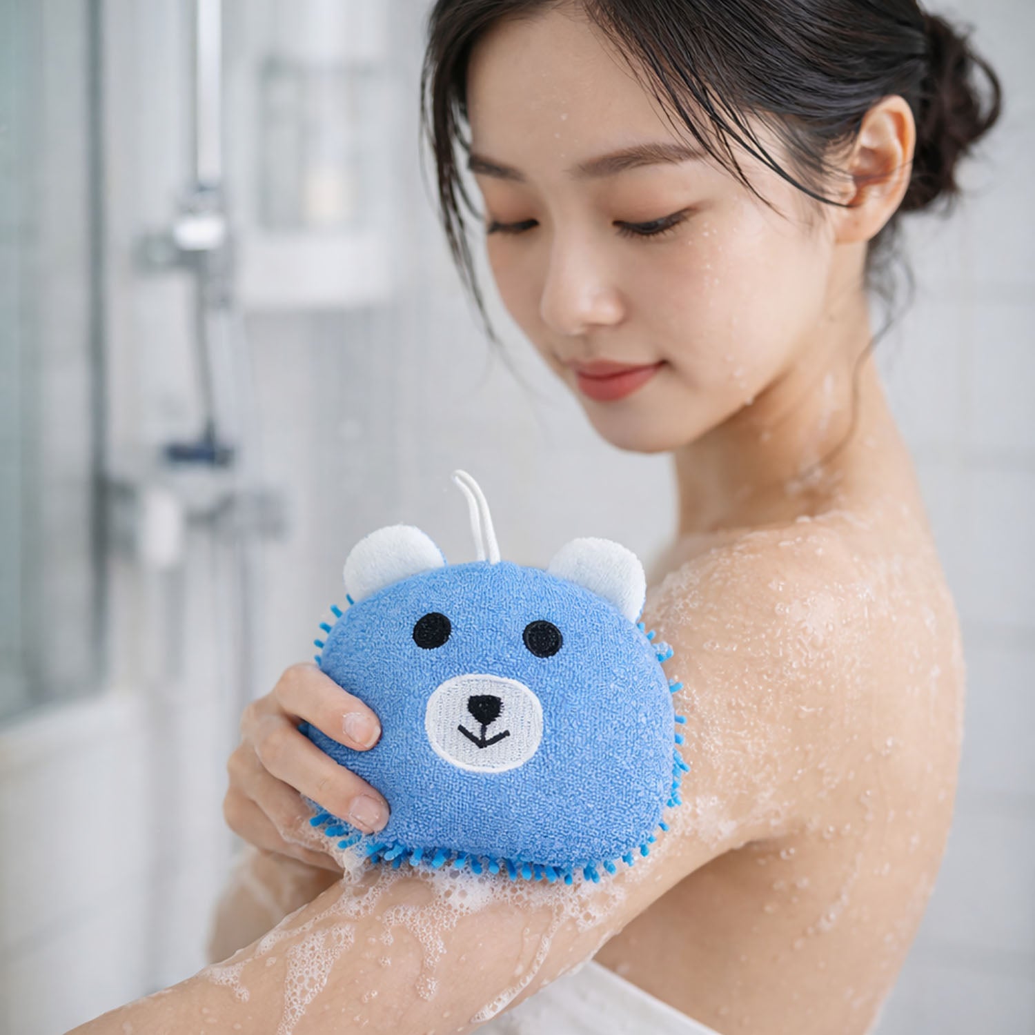 Bath Sponge For Kids And Adult  ( Blue 13x14cm )