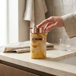 Marble Pattern Plastic Soap Dispenser For Bathroom And Kitchen Sink  ( 13.5x7 cm Yellow )