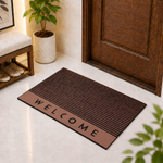 Rubber Door Mat Welcome Textured ( 45x75 cm Brown )