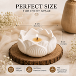 Soy Wax Decorative Lotus Candle ( White , 8 x 8 cm )