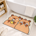 Rubber Bath Mat Anti Slip Quick Drying Soft Bear Self Care ( Beige, 40x60 cm )