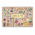 Kitchen Dish Drying Mat | Coffee & Tea Print | 35x55 cm