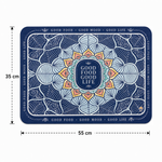 Kitchen Dish Drying Mat | Blue Boho Mandala Print | 35x55 cm