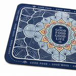 Kitchen Dish Drying Mat | Blue Boho Mandala Print | 35x55 cm