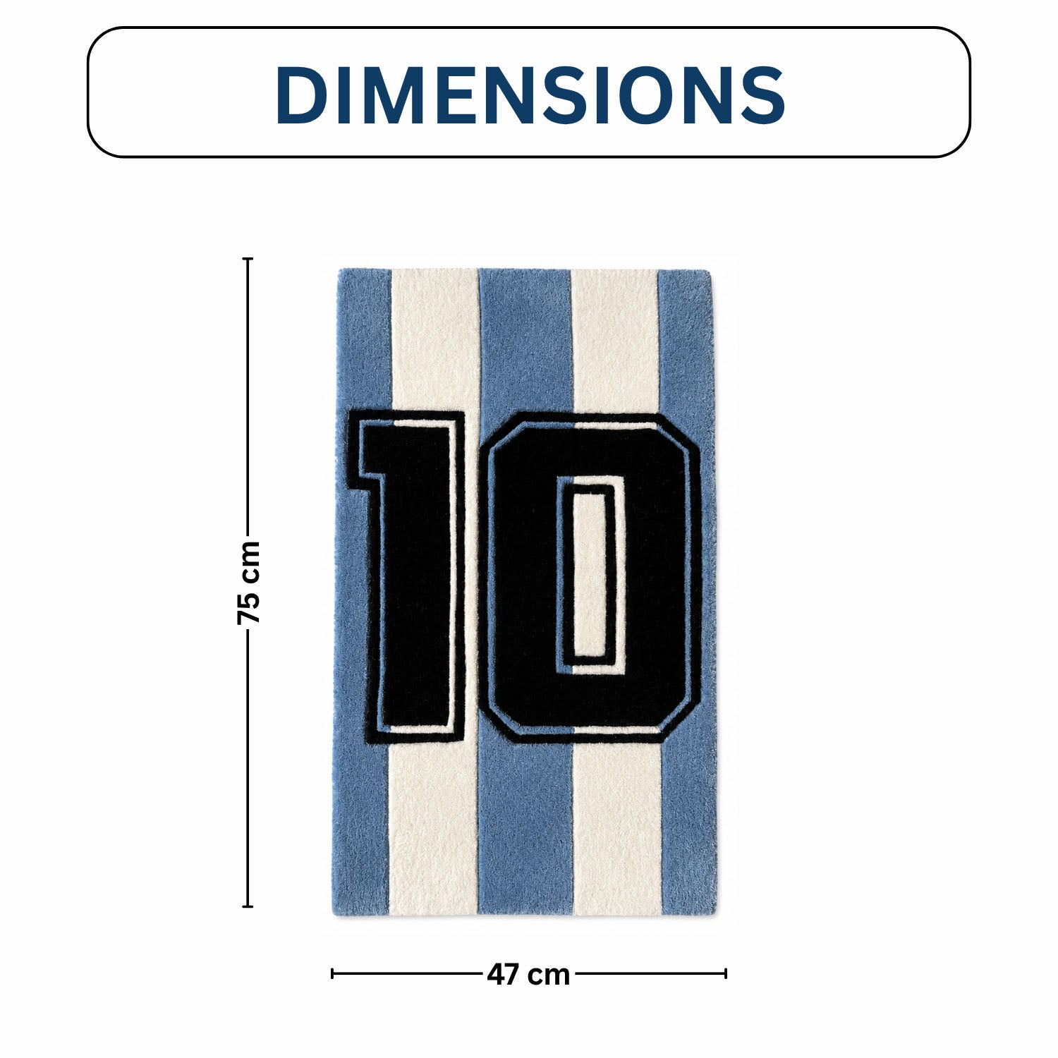 Messi 10 Wool Tufted Floor And Wall Carpet 75x45 Cm