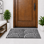 Rubber Door Mat Mosaic Textured ( 45x75 cm Silver )