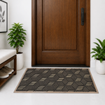 Rubber Door Mat Geometric Textured ( 45x75 cm Copper )