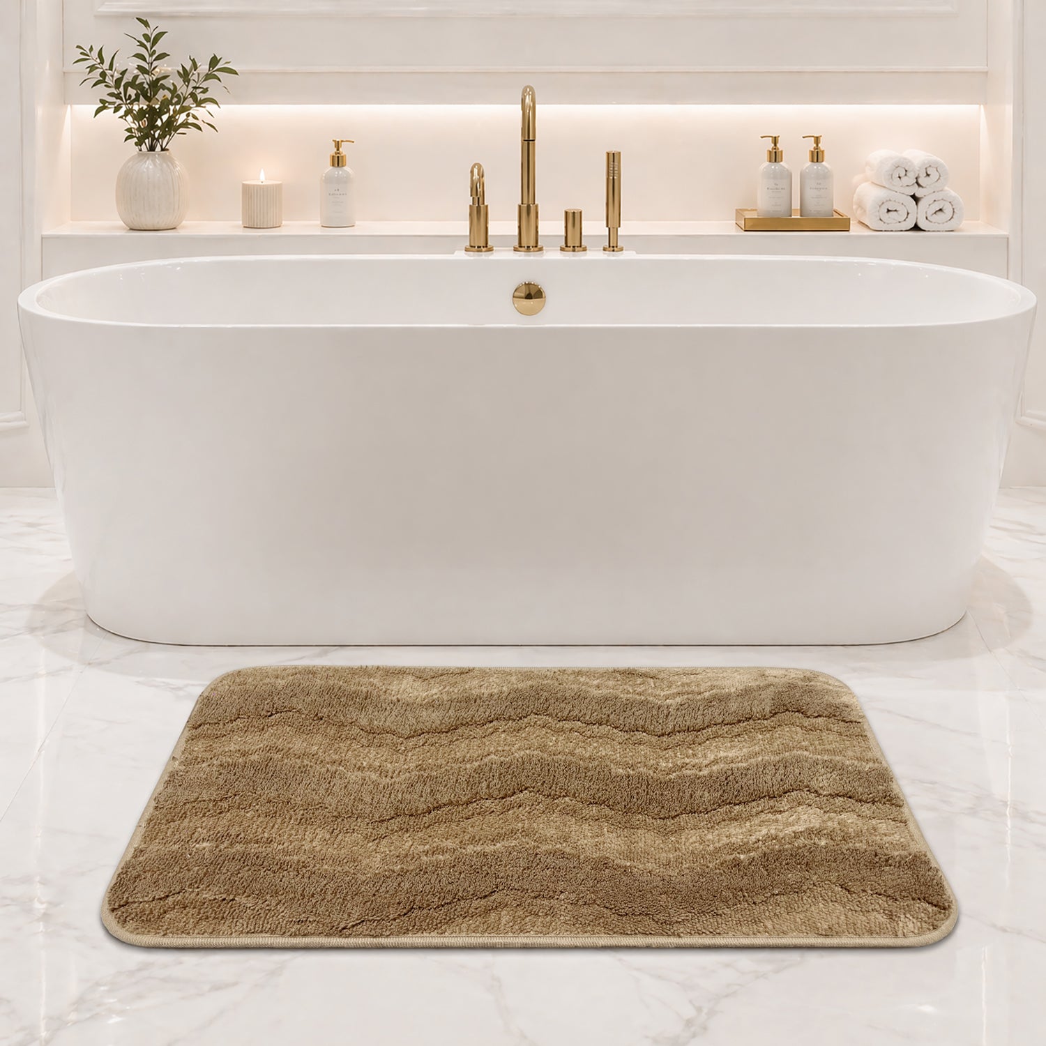 Moscow ZigZag Wave Microfiber Bath  (38x58cm Brown)