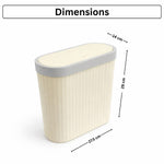 Portable Plastic Dustbin For Home And Kitchen (  27.5x14x29 cm, Cream )