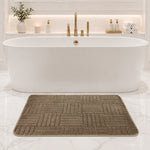 Bahrain Intersect Microfiber Bath Mat (40x58cm Coffee)