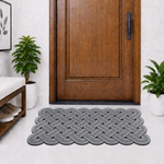 Rubber Door Mat Weave Textured ( 45x75 cm Silver )