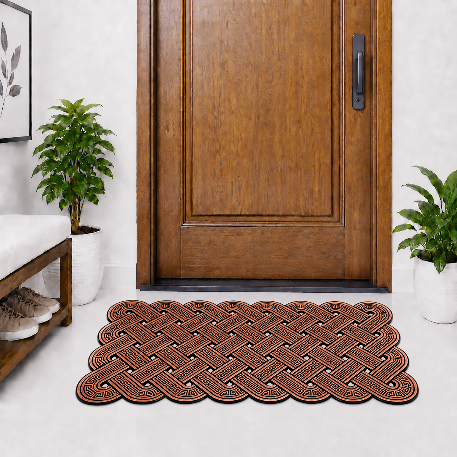 Rubber Door Mat Weave Textured ( 45x75 cm Copper )