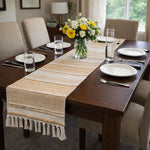 Table Runner with Tassels - Cotton 13.5 x 77 Inch, Rustica