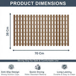 Rubber Shower Mat For Bathroom ( 38x70 Cm Brown )