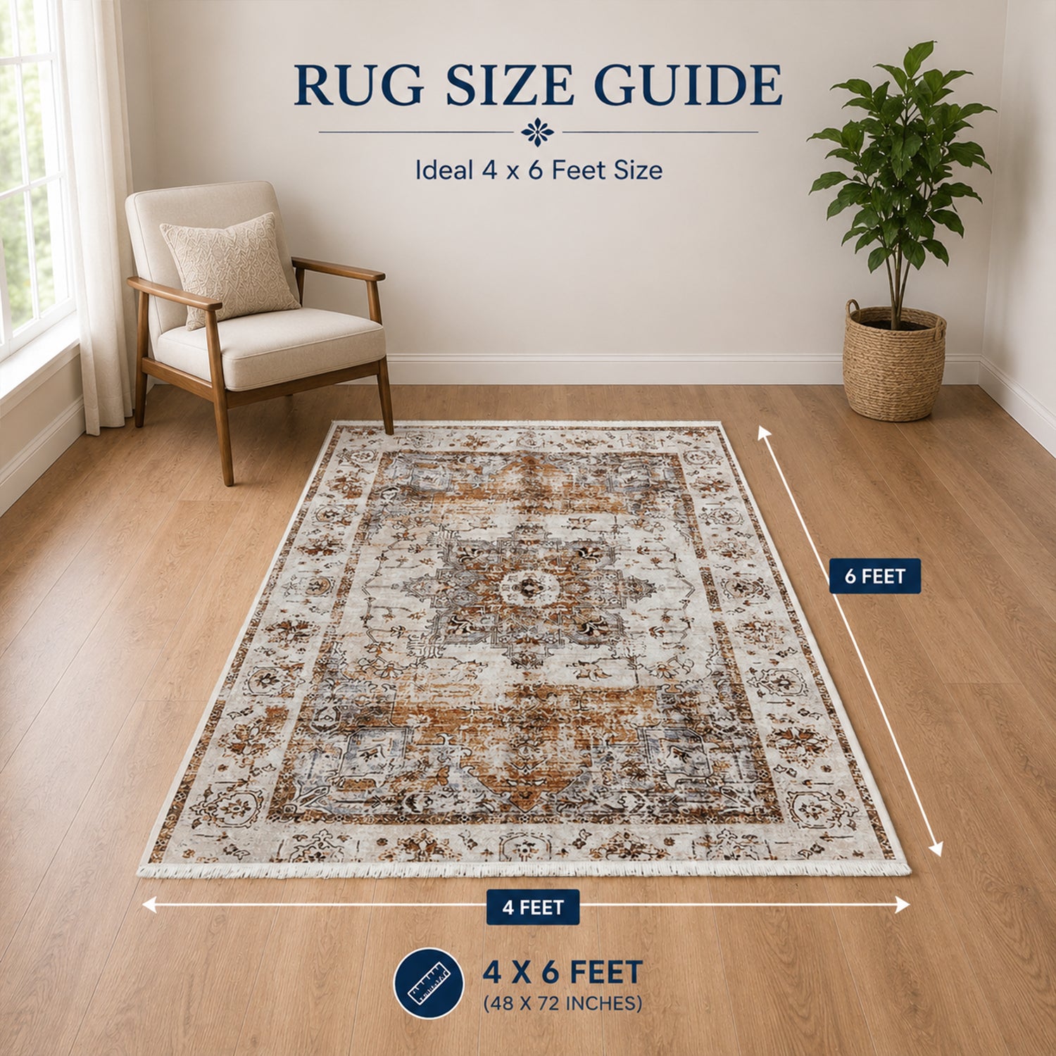 Riyasat Printed Carpet For Home And Office ( 5x7 ft, Rustic heritage )