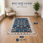 Riyasat Printed Carpet For Home And Office ( 5x7 ft, Royal Blue )