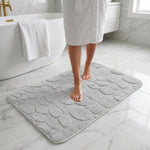 Moscow Stone Microfiber Bath Mat (38x58cm Silver)