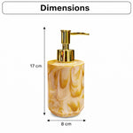 Marble Pattern Plastic Soap Dispenser For Bathroom And Kitchen Sink ( 17x8 cm Yellow )