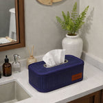 Bamboo Napkin Box Tissue Holder ( Blue, 24x14x9 cm )