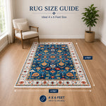 Riyasat Printed Carpet For Home And Office ( 4x6 ft, Royal Blue )